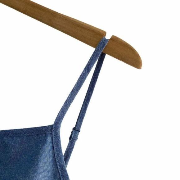 Pomelo Blue Square Neck Denim Chambray Sleeveless Cropped Tank Top US L - Picture 5 of 9